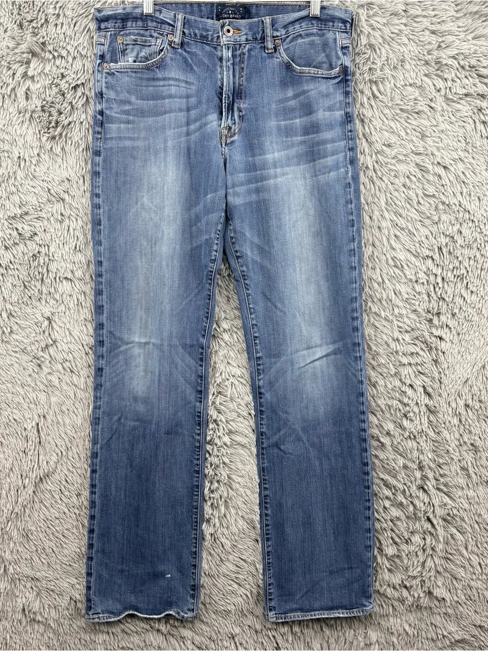 Lucky Jeans Mens 34 361 Vintage Blue Straight Leg Mid Rise Medium Wash Relaxed